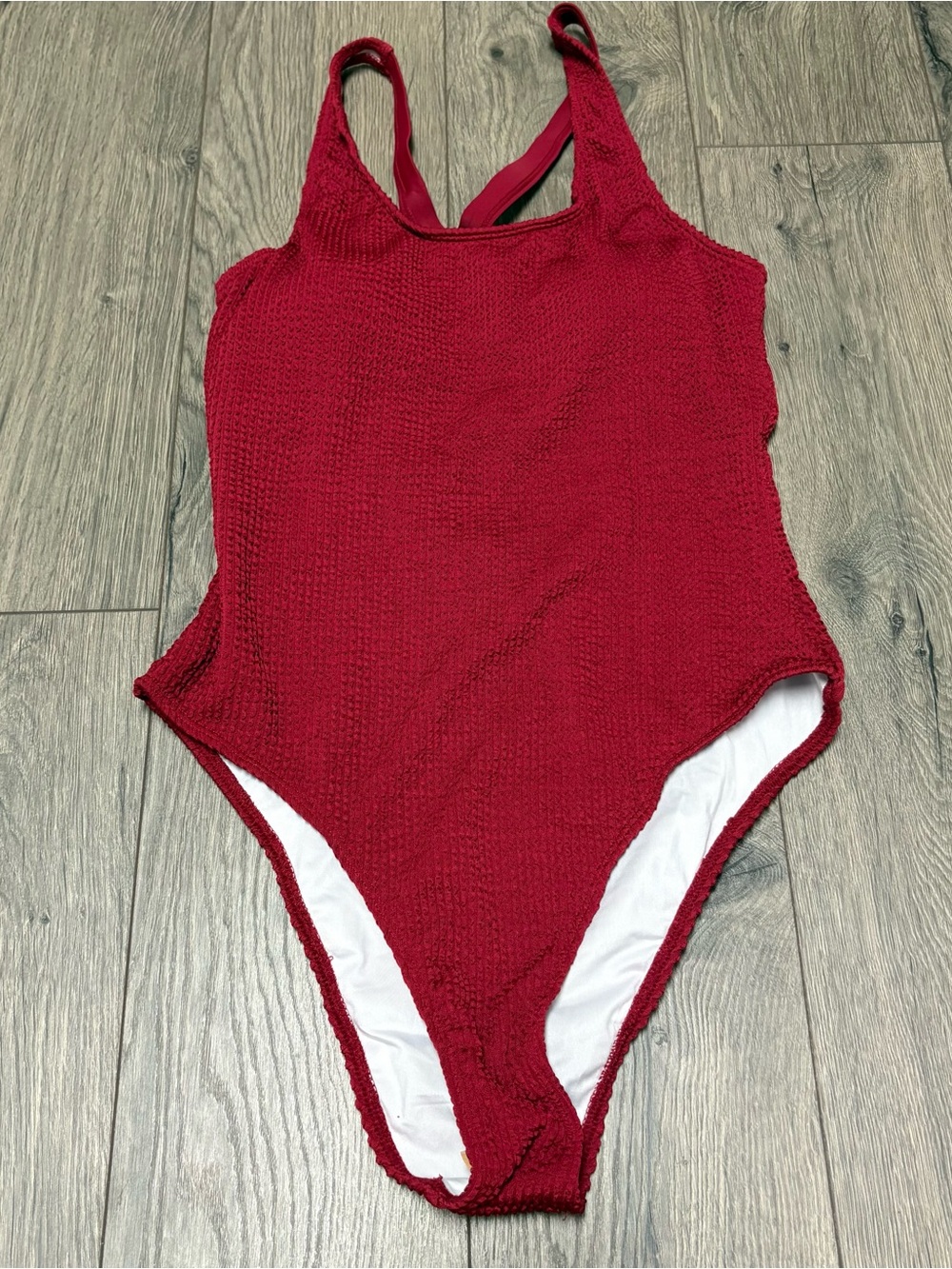 Red one piece swimsuit